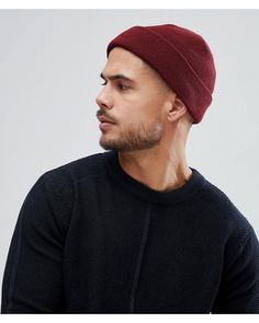 Beanie Looks, Beanie Diy, Fisherman Beanie, Estilo Hipster, Mens Hats Fashion, Red Beanie, Outfits Hombre, Cheap Mens Fashion