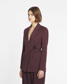 Veste Ceinturée | Lanvin – LANVIN Jeanne Lanvin, Belted Jacket, Japanese Fabric, Dress Pant, Burgundy Color, 2024 Collection, Wrinkle Free, Lanvin, Silk Scarf