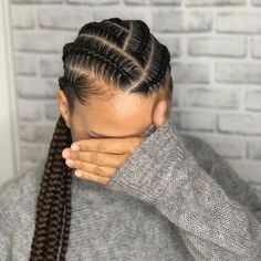 Types Of Cornrow Braids, Wrestling Braids, Mma Braids, Full Braided Hairstyles, Labor Hairstyles Delivery Black Women, Cornrow Braids Ideas, Easy Cornrow Hairstyles, Large Cornrows, Mexico Braids