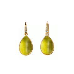 Mogul Pear Earrings Fine Jewelry Cabochon Drop Earrings, Yellow Gold Cabochon Drop Earrings, Luxury Cabochon Drop Earrings, Luxury Diamond Cabochon Earrings, Moon Quartz, Yellow Citrine Cabochon Jewelry, Pear Earrings, Earrings Moon, Cabochon Earrings