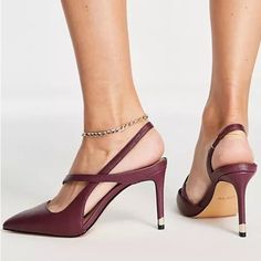 New Without Box Aldo Women's Noideaa Dark Red ( Burgundy / Bordeaux ) Faux Leather Pointed Toe Heels / Pumps. Women's Size 8.5. New To Poshmark? Sign Up Using Invite Code: Tentoday For $10 Off Your Purchase! Sharp Pointy Toe, Killer Stiletto, Sleek Silhouette...Now That's The Perfect Sling Back High Heel For Date Night (Or Any Night)! Materials: - Upper: Synthetic - Main: Smooth - Sole: Rubber Features: - Sling Back High Heel - Pointy Toe - Stiletto Heel - Slip On Casual Career Professional Work Ankle Strap Faux Leather Heels For Work, Burgundy Pointed Toe Heels For Spring, Burgundy Leather Heels For Party, Burgundy Synthetic Heels For Party, Trendy Burgundy Heels For Formal Occasions, Burgundy Synthetic High Heels, Burgundy Synthetic Party Heels, Chic Burgundy Party Heels, Trendy Red Heels For Work