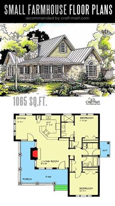 two story house plans with an open floor plan for the front and back of the house