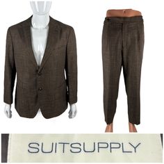 *Up For Sale Is An Awesome Used Suitsupply 44s 38x29 Suit Havana Patch Fl Int Brown Wool Silk Linen Jacket Pants In Good Condition. Condition 5/5 But Pants Have A Light Stain On The Inside (Pocket). See Last Picture Please! Zoom In! **Keep In Mind That You Are Not Buying A New Item, So Please Make Sure You Know What You Are Buying! Excellent Condition (Condition 5/5 - Like New - No Damage - No Stains - Barely Used) Very Good Condition (Condition 4/5- No Damage - No Stains - Used More Frequently) Silk Linen, Linen Jacket, Light Stain, New Item, Havana, Mens Suits, Blazer Suit, Inside Pocket, Stain