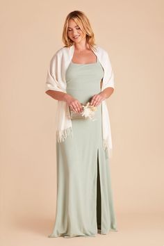 There will be no cold shoulders on your big day! Our fringe shawls have you covered - literally. The soft material will keep your bridesmaids or guests protected from the evening chill in style. And, with this versatile color selection, you can match nearly any outfit.

Please note, the live preview of the personalization appears on a folded shawl. The embroidery is aligned on the right side of the garment, not in the center. Wedding Shawls And Wraps, Winter Wedding Outfit, Winter Wedding Coat, Bridal Shawls, Wedding Dress Shawl, Cream Bridesmaids, Grey Shawl, Shawl Outfit, Wedding Shawls