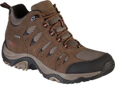 The perfect footwear choice for outdoor adventures in changing conditions, Ascend Lisco Mid Waterproof Hiking Boots for Men keep feet ventilated and comfortable. Suede-leather uppers with spacer mesh panels support feet in ventilated comfort and protect feet from trail-level hazards. Inside, moisture-wicking liners and 4MOST DRY-PLUS waterproof/breathable membranes keep feet dry and comfortable. Removable footbeds cushion every step, while the lightweight EVA midsoles absorb the shock from trave Brown Waterproof Boots With Reinforced Toe For Camping, Brown Durable Waterproof Boots For Camping, Durable Brown Waterproof Boots For Camping, Waterproof Brown Walking Shoes, Durable Leather Waterproof Boots For Camping, Brown Weatherproof Walking Shoes For Sports, Weatherproof Brown Walking Shoes For Sports, Durable Brown Waterproof Boots For Walking, Breathable Brown Walking Boots