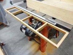 a work bench being built in a workshop