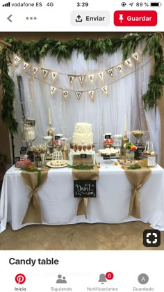 a table topped with lots of cake and desserts