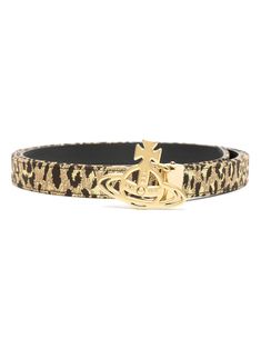 Gold Orb Buckle Leopard Print Belt | Vivienne Westwood Vivienne Westwood Belt, Gold Vivienne Westwood, Leopard Print Belt, Orb Light, Leopard Belt, Chain Harness, Studded Belt, Classic Logo, Vivienne Westwood