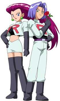 two anime characters standing next to each other with their arms around one another's shoulders