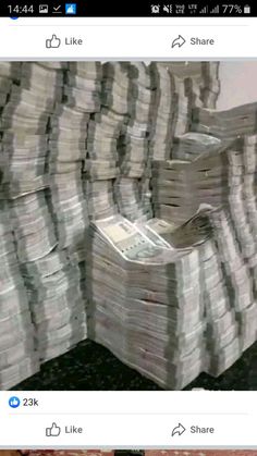 stacks of money sitting on top of each other