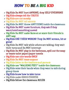 How To Be A Big Kid Poster by Training For All | Teachers Pay Teachers Parenting Knowledge, Kids Schedule, Affirmations For Kids, Chore Chart Kids, Mindfulness For Kids, Smart Parenting, Chores For Kids, Kids Behavior