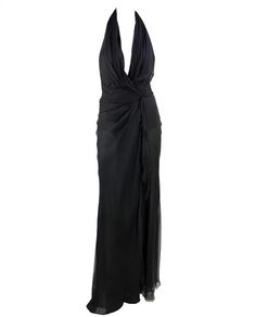 2000s Gianni Versace by Donatella Halter Neck Bias Cut Sheer Black Chiffon Gown For Sale at 1stDibs | donatella and gianni versace dress, gianni versace dress donatella Gianni Versace Dress, Couture Gown, Versace Couture, Versace Dress, Donatella Versace, Black Chiffon, Chiffon Gown, Couture Gowns, Gianni Versace