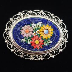 Great Brooch  No Returns  #LW Handmade Multicolor Flower Brooch, Brooch Flower, Micro Mosaic, Sister Love, Vintage Brooch, Flower Brooch, Vintage Brooches, Costume Jewelry, Brooch Pin