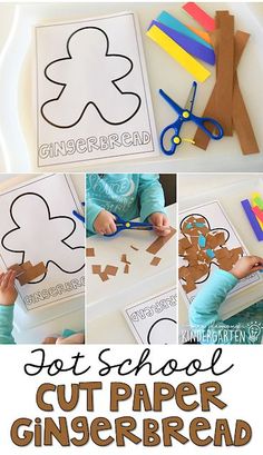 the cut paper gingerbread craft is ready to be made into an art project for kids