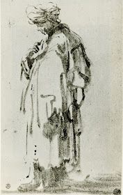 a black and white drawing of a person with a dog