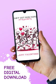 a person holding up a cell phone with the text happy valentine's day on it