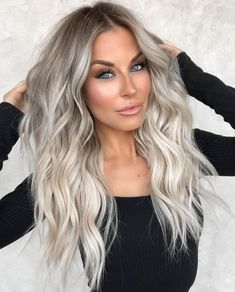 Long Grey Hair, Icy Blonde Highlights, Medium Ash Blonde, Colors 2023