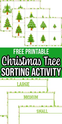 christmas tree sorting activity for kids