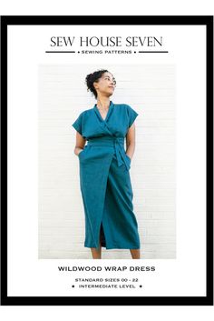 the wildwood wrap dress sewing pattern from sew house seven is available in two sizes