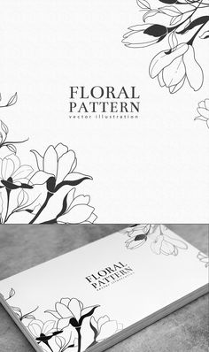 two business cards with floral designs on them