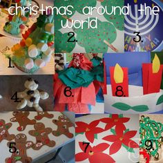 christmas around the world collage with gingerbreads, cookies and other holiday treats