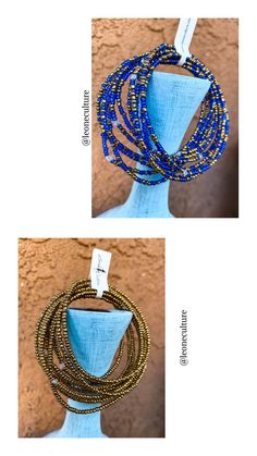 Sierra Leone 12 strands Beaded Bracelets - Leone Culture Adjustable Multi-strand Beaded Bracelet With Gold Beads, Adjustable Multi-strand Gold Beaded Bracelets, Blue Stretch Bracelet With Gold Beads, Blue Stretch Bracelet With Gold Round Beads, Gold Hand-wrapped Beaded Bracelets For Party, Gold Hand Wrapped Beaded Bracelets For Party, Gold Hand-wrapped Beaded Bracelets, Blue Multi-strand Hand Wrapped Beaded Bracelets, Blue Multi-strand Bracelets With Tiny Beads