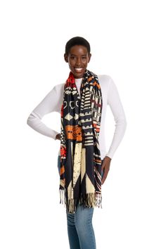 PRICES MAY VARY. Soft Material:Our fashion scarf made of 20% cashmere 80% viscose fabric,super soft and cozy,thick and warm,skin-friendly and comfortable,reversible and both side printed. Large Size:Winter scarf is 78.7x27.5inch include tassels,oversized wrap scarf for most women,wear this thick blanket scarf keep you warm in cold winter,all season can be use. Unique Design:Shawl wrap with beautiful african pattern print,colorful design is not fade,long-lasting,double sided scarf will keep you l Scarf Wearing Styles, Warm Shawl, Large Blanket, Thick Blanket, Scarf For Women, Fashion Scarf, African Pattern, Wrap Scarf, Blanket Wrap