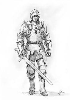 Knight Character Art, Medieval Soldier, Sketching Tutorial, Knight Drawing, Armadura Cosplay, Medieval Drawings, Baby Pokemon, Character Design Tutorial