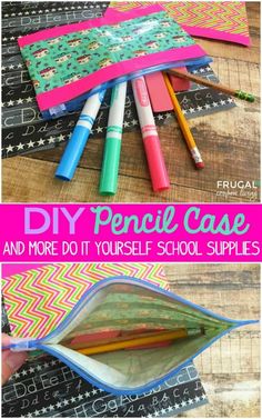 pencil case and more do it yourself school supplies with free printables from frugal