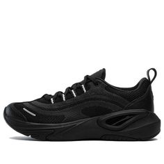 (WMNS) FILA Pacer Sneakers 'Black' A12W331403FBK Modern Black Running Shoes With Vented Sides, Black Breathable Sneakers For Jogging, Black Sneakers With Vented Sides For Jogging, Black Sneakers With Vented Sides For Light Sports, Black Leather Running Shoes With Vented Sides, Black High-top Running Shoes With Vented Sides, Black Athleisure Sneakers With Vented Sides, Black Sneakers With Vented Sides For Sports, Black Sneakers With Vented Sides For Running