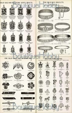 Victorian Design Jewellery 1888,diamonds, Watches, Fine Jewelry and Silverware - Etsy UK Antique Jewelry Victorian, Victorian Accessories, Jewelry Catalog, Book Jewelry, Victorian Design, Paper Book