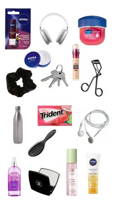 Back Packing Essentials, Basic Makeup Items, School Emergency Kit, Everyday Bag Essentials, School Bag Essentials, Purse Essentials, Handbag Essentials