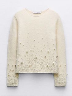 Details:25% OFF All Site Promo Now. Plus Extra10% OFF 1st Order. Free Shipping $60. Free Exchange & Easy Returns.This multi sizes beaded pearls knitted sweater comes in a soft. knit with shimmer and shining pearls. The oversized knitted jumper top with knitted flounce pearls embellished skirt co ord set add confidence and elegance to your spring/fall outfit look.Material: PolyesterColor:WhiteDesign: Embellised. Crewneck. Pearls. Beaded. Oversized. Long Sleeves. Matching 2 Piece Set. Baggy Sleeve Sweater With Pearls, Knee Care, Oversized Knitted Jumper, Shirt Makeover, Pearl Pattern, Round Neck Long Sleeve Top, Sweater Skirt Set, Embellished Sweater, Embellished Clothing