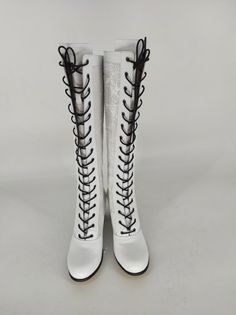 Handmade genuine leather custom made women's boots. Every size available. Door to door express shipping. Very special top quality Victorian boots. #victorian #victorianboots #customboots #laceupboots #leatherboots #festivalboots #forher #casualboots #christmas #newyear #white #whitevoots #etsyaddict White Leather Wedge Boots With Round Toe, White Leather High-top Wedge Boots, White Leather Knee-high Boots With Snip Toe, White Leather Fitted Mid-calf Boots, Fitted White Leather Mid-calf Boots, White Leather High Heel Wedge Boots, White Leather Knee-high Boots With Round Toe, White Leather High-top Mid-calf Boots, White High-top Leather Mid-calf Boots