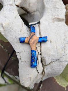 Unique cross pendant, a pendant made of olive wood and resin in blue/bronze/color. Homemade from the dried olive wood tree (more than 100 years old). Made in the home craft. Shaped perfectly. Each piece is unique. Comes in a decorative box, ready as a gift. The creation of unique personalized jewelry is the mission. The quality of the performance of each piece of jewelry and the same love and dedication to each of them is the premise. Behind the name "Jewelry Istria" stands a small home workshop whose goal is to offer the market a different, more personal jewelry. Resin Cross, Christian Cross Necklace, Cross Necklace For Women, Jewelry Cross, Personal Jewelry, Home Workshop, Wood Tree, Blue Wood, Christian Cross