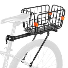 ANGGOER Rear Bike Rack  with Basket, 165 LB Load Bike Rear Rack Bike Cargo Rack - Aluminum Alloy Bike Rack for Back of Bike w Bike Carrier Rack, Bike Basket Liner, Rear Bike Basket, Bicycle Rear Rack, Rear Bike Rack, Suspension Bike, Cargo Rack, Bike Basket, Fat Bike