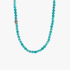 Sterling Silver & Turquoise Beaded Necklace Turquoise Stone Meaning, Turquoise Healing Properties, Remember To Live, Turquoise Beaded Necklace, Silver Beaded Necklace, Live Life To The Fullest, Personal Protection, Turquoise Bead Necklaces, Beaded Skull