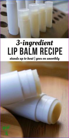 How to Make Lip Balm - A basic lip balm recipe that has only 3 natural ingredients. It holds up well in the summer and goes on smoothly. Chapstick Recipe, Easy Lip Balm, Make Lip Balm, Beeswax Recipes, Homemade Lip Balm Recipe, Lip Balm Recipe, Diy Lip Balm Recipes, Lip Scrub Recipe, Balm Recipe