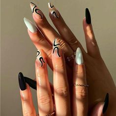 24pcs For Inclusive Sizing. Brand New Come With Mini Nail File & Adhesive Stickies Cute Design Looks Great On All Skin Tones Bundle For Discounts Square Nail Designs Colorful, Long Summer Nails 2024, Dark Summer Nails, Black And White Nail, Black And White Nail Designs, Nails May, Nailinspo Nailart, Nail Board, Acrylic Pink