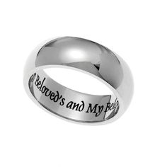 My Beloved Ring Rings 23 Joyful Sentiments Stainless Steel Engraved Ring With Polished Finish For Promise, Stainless Steel Polished Engraved Promise Ring, Stainless Steel Promise Ring With Engraving Option, Classic Promise Ring With Engraved Text, Stainless Steel Ring With Engraving Option For Promise, Meaningful Rings, Family Engagement, Hidden Message, Engraved Stainless Steel