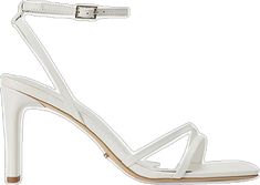 Classic White Sandals With Sculpted Heel, Classic White Sandals With Wrapped Heel, Modern White Strappy Sandals, Classic White Heels With Stacked Heel, Classic White Square Toe Heels, Chic Strappy Heels With Penny Strap, Elegant White Strappy Sandals, Elegant White Strappy Heels, Heels Online