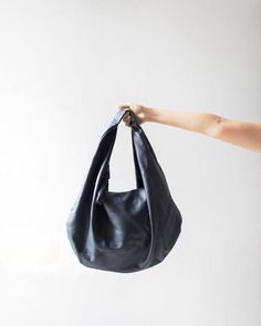 Soft Leather Hobo Bag, Large Hobo Bag, Convertible Backpack, Suede Fabric, Leather Hobo Bag, Navy Leather, Work Bag, Everyday Items, Leather Hobo