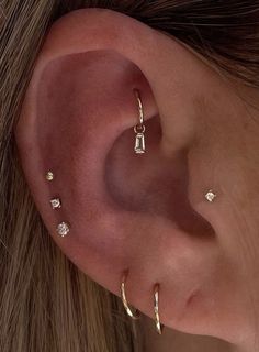 On The Side, Ear Piercings, Piercings, A Woman, Diamonds, Gold, Instagram