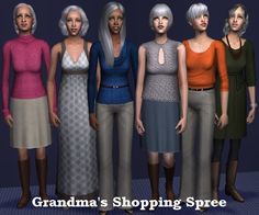 an image of a group of women that are standing in front of each other with the caption grandma's shopping spreee