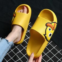 The Cartoon Duck Print Chunky Slides are a fun pair of slides everyone will enjoy! With two style variations, the quacking duck sits on the top of the slides or on the sides. The Cartoon Duck Print Chunky Slides are easy to slip on and off and are very comfortable! Walk-in style! FEATURES: Style Open Toe Season Spring/Summer Sole Flat Vamp material EVE COMFORTABLE MATERIAL: The Cartoon Duck Print Chunky Slides are made of high-density material. These are light, soft, breathable, and waterproof, Playful Non-slip Slip-on Slides, Playful Open Toe Slides For Spring, Fun Non-slip Slides For Spring, Fun Non-slip Synthetic Slides, Non-slip Synthetic Fun Slides, Cute Spring Slides, Playful Synthetic Slides For Spring, Spring Playful Synthetic Slides, Non-slip Round Toe Fun Slides