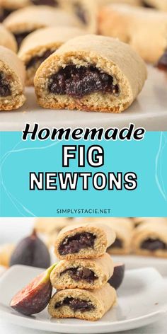 homemade fig newtons are stacked on top of each other and ready to be eaten