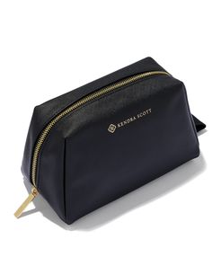 Made for on-the-go styling, the Large Cosmetic Zip Case in Black is the practical (and stylish!) storage solution you need. Its large, zippered pouch can fit your cosmetics, jewelry, hair essentials, and more. Our recommendation? Gift it to a graduate, traveler, or your busy bestie—not only will they love it, but they’ll be using it 24/7. Material Polyurethane Size 8.3" (L) X 4.3" (W) X 49" (H)Due to the one-of-a-kind nature of the medium, exact colors and patterns may vary slightly from the image shown. | Kendra Scott Large Cosmetic Zip Case in Black | Leather Icon Jewelry, Jewelry Hair, Hair Essentials, Stylish Storage Solutions, Zippered Pouch, Stocking Stuffer Gifts, Stylish Storage, Handbag Shoes, Small Accessories