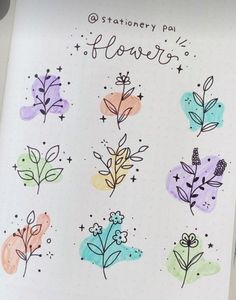 an open notebook with flowers and stars on the cover, which reads stationery pa flower