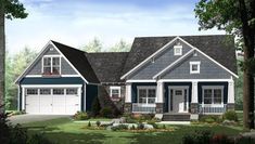 this is an artist's rendering of these country house plans for the homeowners