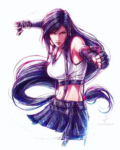 Final Fantasy Crisis Core, Final Fantasy Vii Cloud, Final Fantasy Collection, Final Fantasy Artwork, Final Fantasy Vii Remake, Tifa Lockhart, Final Fantasy Art, Ghost In The Shell, Sketch Painting